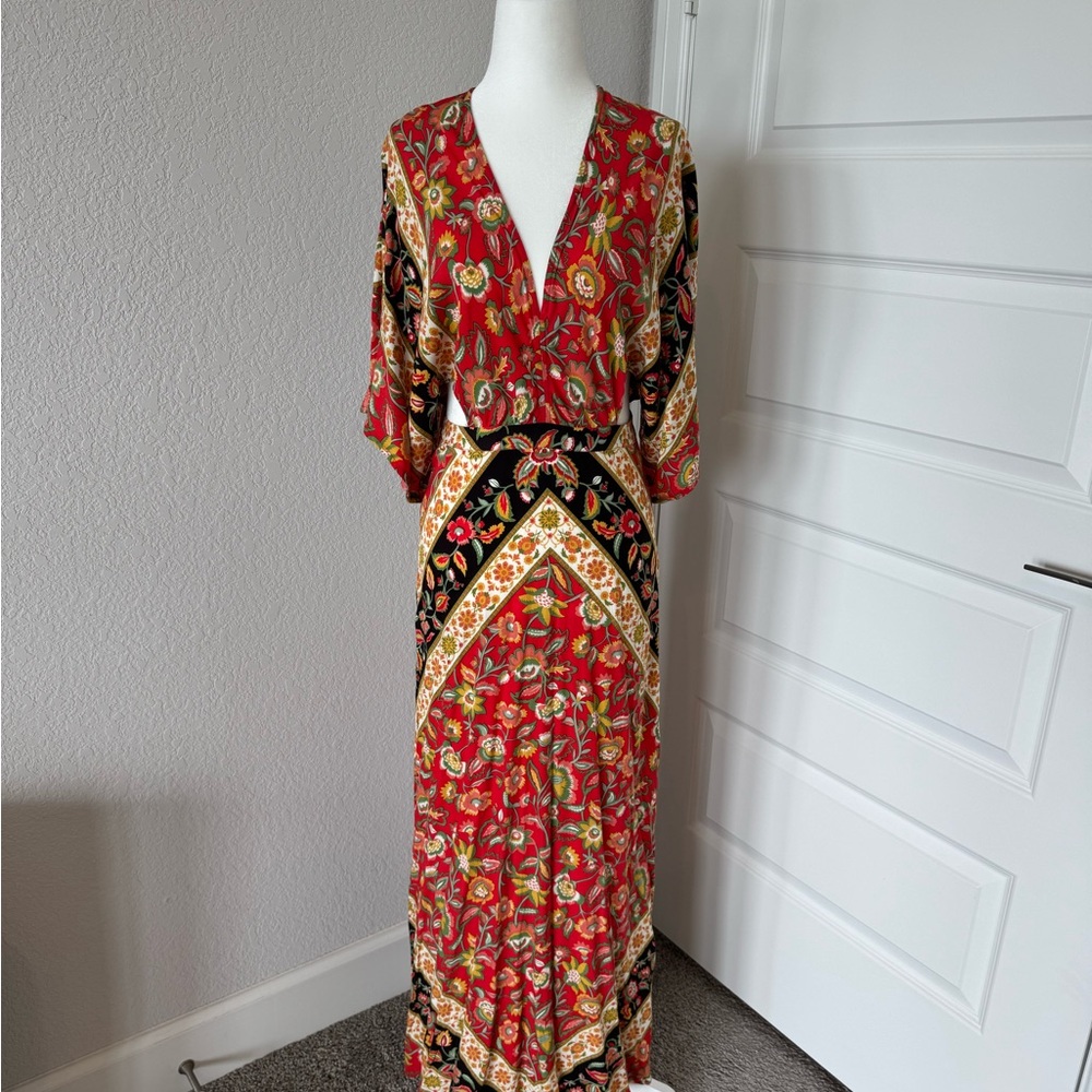 Floral Red Maxi Dress